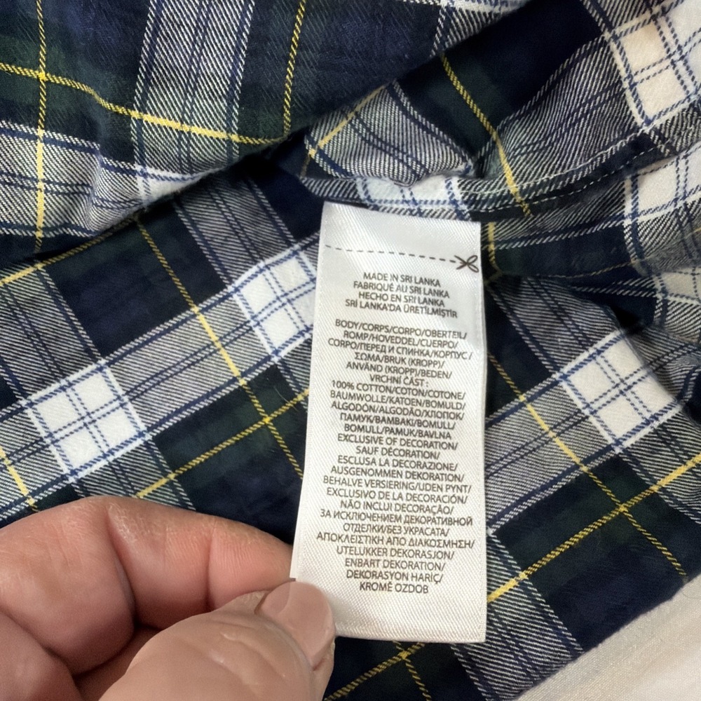 Ralph Lauren Crest Logo Plaid Button Down Shirt Mens Small Blue Green Preppy - Picture 7 of 8